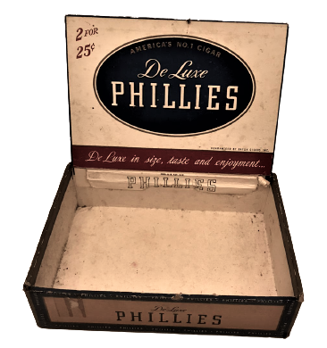 DE LUXE PHILLIES 25 ADETLİK AHŞAP KAPAKLI PURO KUTUSU