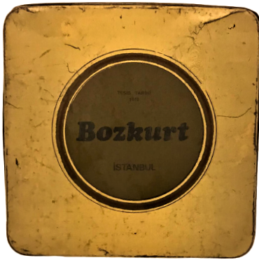 1960 BOZKURT VANİLYALI TAHİN HELVA İSTANBUL KAPAKLI BOŞ TENEKE KUTU