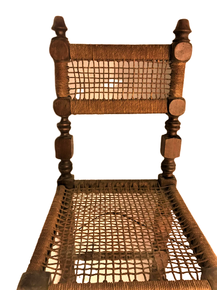 1920 OSMANLI 2 ADET EL ÖRME EGİRME İP İŞİ OTURMA VE DAYANMA YERİ EL TORNA MASİF AHŞAP SANDALYE