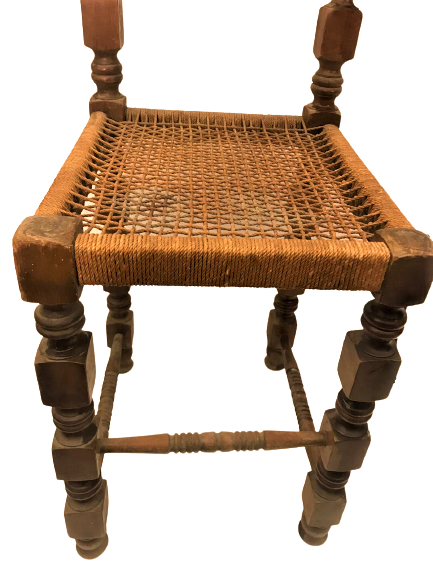 1920 OSMANLI 2 ADET EL ÖRME EGİRME İP İŞİ OTURMA VE DAYANMA YERİ EL TORNA MASİF AHŞAP SANDALYE