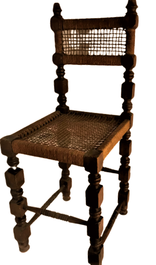 1920 OSMANLI 2 ADET EL ÖRME EGİRME İP İŞİ OTURMA VE DAYANMA YERİ EL TORNA MASİF AHŞAP SANDALYE