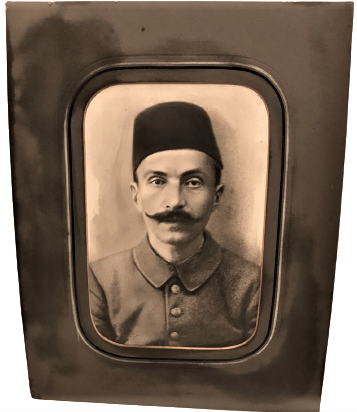 OSMANLI KARA KALEM SİYAH BEYAZ HALİT 1939 İMZALI AHŞAP CERCEVESİNDE FOTOGRAF