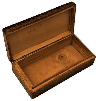 OSMANLI KIRLANGIC GECME EL YAPIM KAPAKLI ÜZERİ GEOMETRİK DESENLİ RENKLİ BOYA AHŞAP DEGERLİ EŞYA KUTUSU