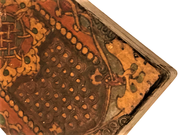 OSMANLI KIRLANGIC GECME EL YAPIM KAPAKLI ÜZERİ GEOMETRİK DESENLİ RENKLİ BOYA AHŞAP DEGERLİ EŞYA KUTUSU