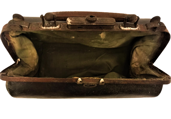 OSMANLI MEŞİN CİFT KİLİTLİ  ANAHTARLA KİLİTLENEBİLEN KULPLU DOKTOR CANTASI