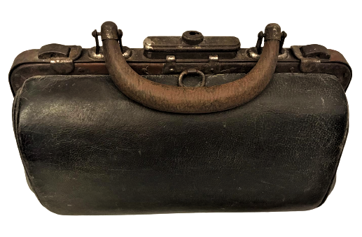 OSMANLI MEŞİN CİFT KİLİTLİ  ANAHTARLA KİLİTLENEBİLEN KULPLU DOKTOR CANTASI