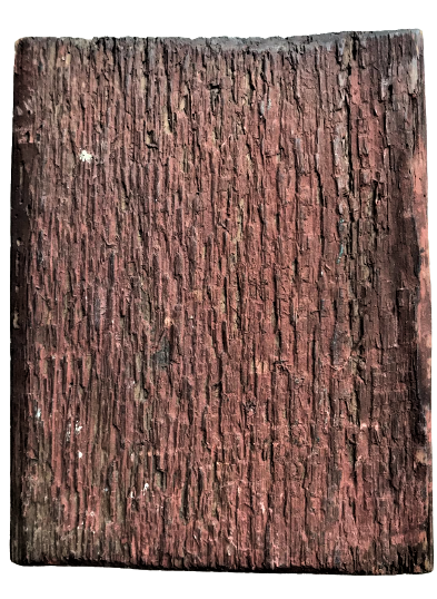 OSMANLI DÖNEMİ AHŞAP ÜZERİNE TAŞ RENKLİ BASKI KAGIT YAPIŞTIRILMIŞ ESKİ İKONA 