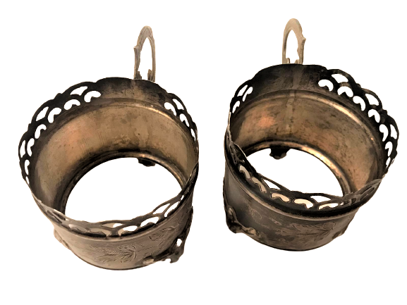 OSMANLI DAMGALI CİFT ISTAKA ÜZERİ KALEM İŞLİ GÜMÜŞ 