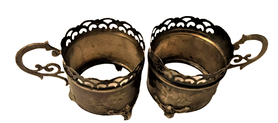 OSMANLI DAMGALI CİFT ISTAKA ÜZERİ KALEM İŞLİ GÜMÜŞ 