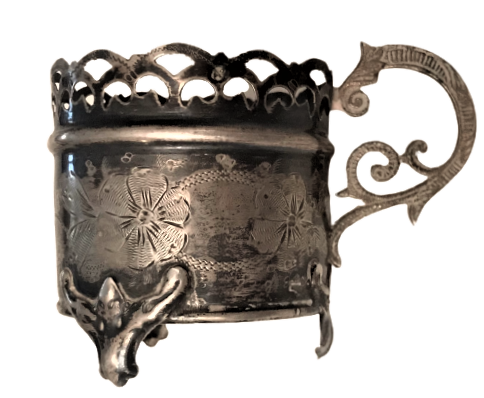 OSMANLI DAMGALI CİFT ISTAKA ÜZERİ KALEM İŞLİ GÜMÜŞ 