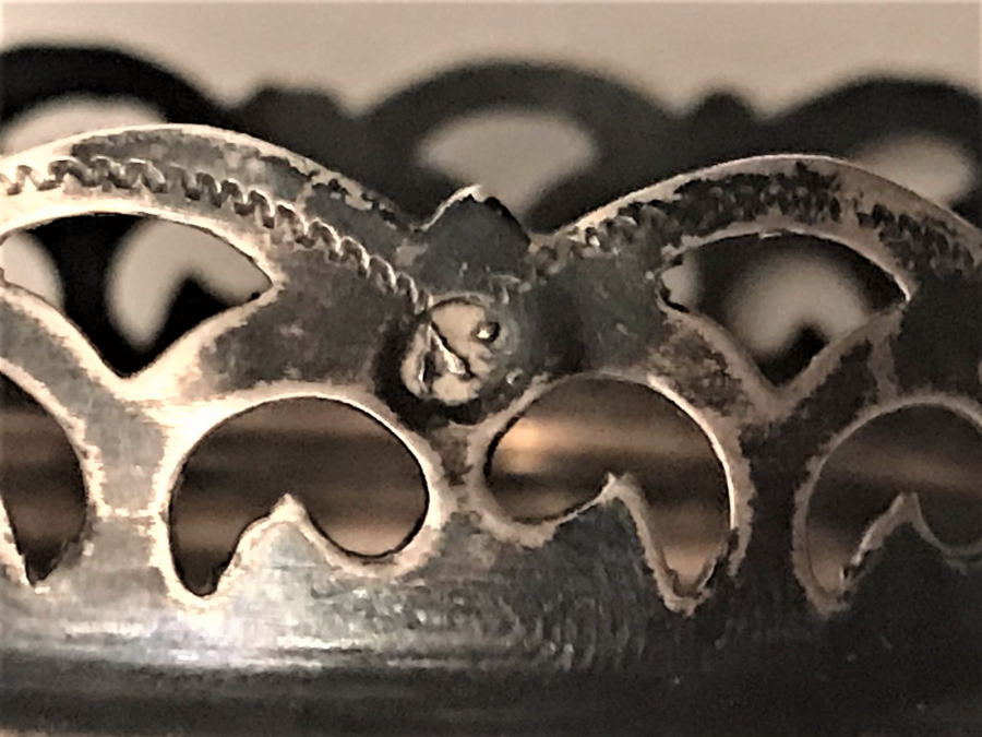 OSMANLI DAMGALI CİFT ISTAKA ÜZERİ KALEM İŞLİ GÜMÜŞ 