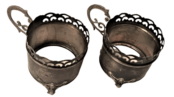 OSMANLI DAMGALI CİFT ISTAKA ÜZERİ KALEM İŞLİ GÜMÜŞ 