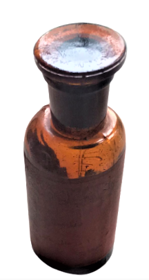 OSMANLI KAPAKLI KABARTMA ÖLCÜLÜ CAM ŞİŞE