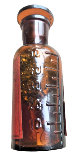 OSMANLI KAPAKLI KABARTMA ÖLCÜLÜ CAM ŞİŞE