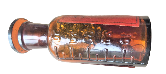 OSMANLI KAPAKLI KABARTMA ÖLCÜLÜ CAM ŞİŞE