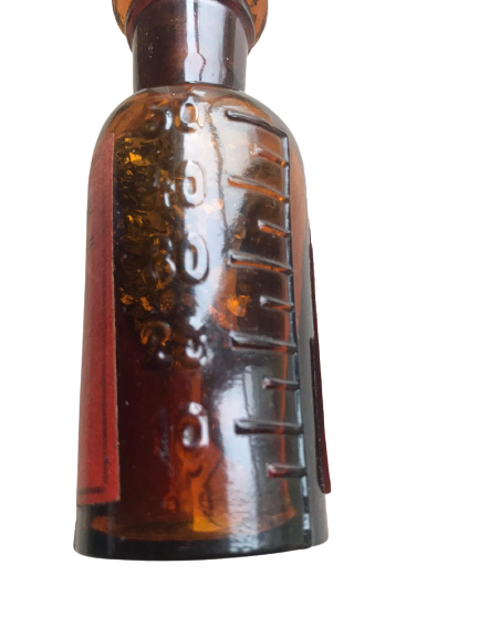 OSMANLI KAPAKLI KABARTMA ÖLCÜLÜ CAM ŞİŞE