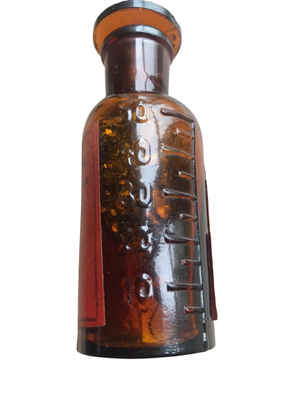 OSMANLI KAPAKLI KABARTMA ÖLCÜLÜ CAM ŞİŞE