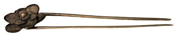 OSMANLI EL YAPIM TOPUZ TOPLANAN SACLARA TAKILAN CİFT İGNELİ UCU GÜL TOKA FİLKETE