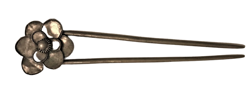 OSMANLI EL YAPIM TOPUZ TOPLANAN SACLARA TAKILAN CİFT İGNELİ UCU GÜL TOKA FİLKETE