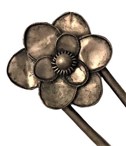 OSMANLI EL YAPIM TOPUZ TOPLANAN SACLARA TAKILAN CİFT İGNELİ UCU GÜL TOKA FİLKETE