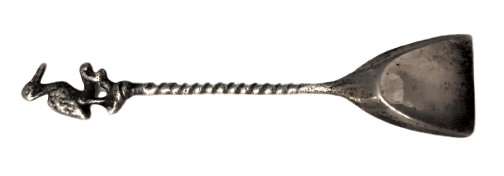 ÜZERİ FLEMİNGO FUGURLU  AYAR DAMGALI GUMÜŞ MİNİ KÜREK 7 CM BOYUNDA KUREK KISMI 15 MM 