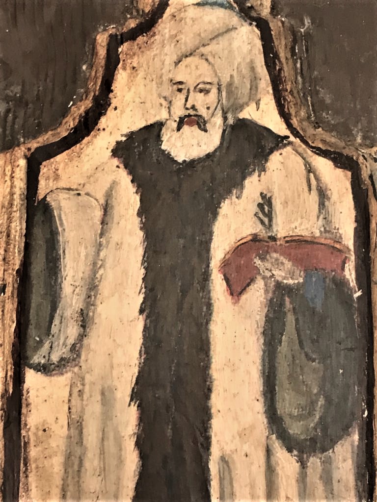 AHŞAP ÜZERİ YAGLI BOYA KAFTANLI ELİNDE KİTABI KANUNİ SULTAN SÜLEYMAN TAVSİRİ 