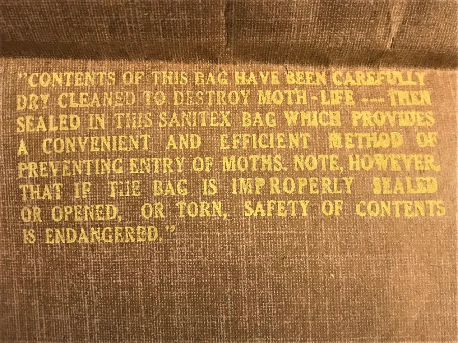 1960 AMERİKAN MARŞHAL YARDIMI ELBİSE TAŞIMA TORBASI CLOPAY'S SANITEX DE LUZE GARMENT DTORAGE BAG 