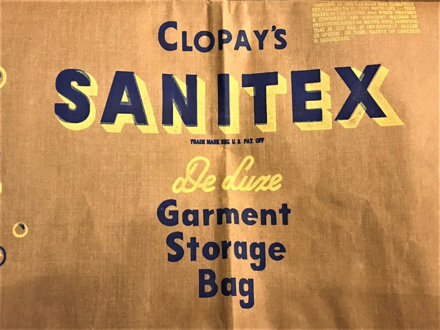 1960 AMERİKAN MARŞHAL YARDIMI ELBİSE TAŞIMA TORBASI CLOPAY'S SANITEX DE LUZE GARMENT DTORAGE BAG 