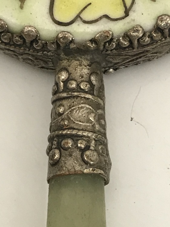 JADE SAP ÜZERİ EL BOYAMA UZAK DOGU MAKYAJ AYNASI 