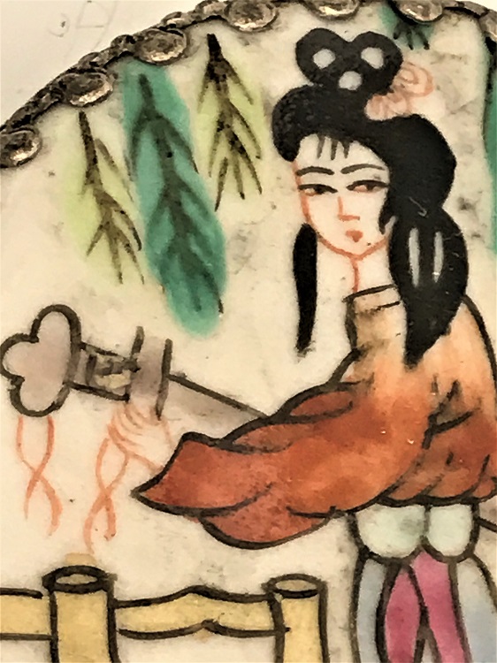 JADE SAP ÜZERİ EL BOYAMA UZAK DOGU MAKYAJ AYNASI 