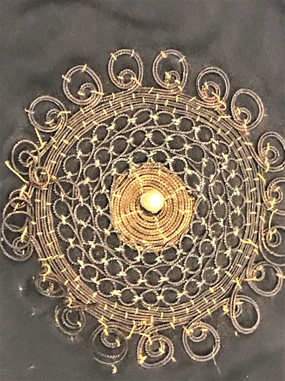 OSMANLI İNCİLİ GELİN CANTASI SİYAH İPEK ASTARLI