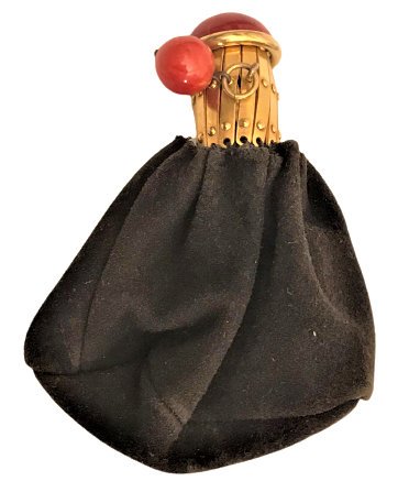 SUET AGIZ KISMI TAŞLI METAL ACILAN KESE  