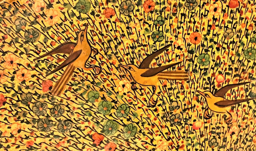 ÜZERİ EL BOYAMA KUŞLU KAPAKLI MUCEVHER KUTUSU