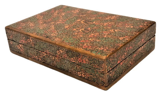 ÜZERİ EL BOYAMA KUŞLU KAPAKLI MUCEVHER KUTUSU