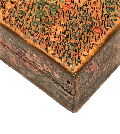 ÜZERİ EL BOYAMA KUŞLU KAPAKLI MUCEVHER KUTUSU