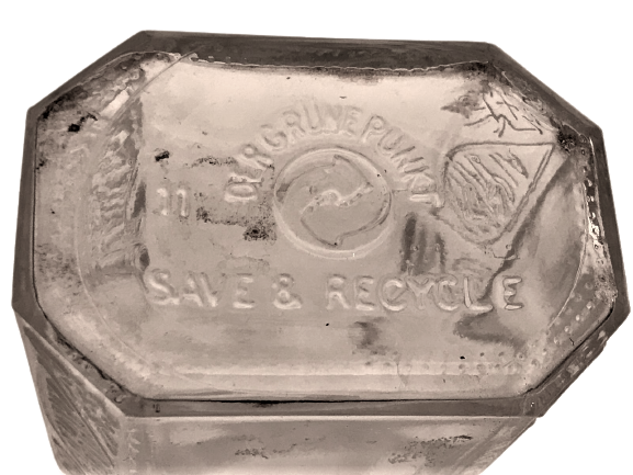 THERAPİE THERAPY TERAPIA AUX HERBES HERBARIO HERBAL  DER GRÜNE PUNKT SAVE & RECYCLE KABARTMA YAZILI KAPAKLI CAM ŞİŞE