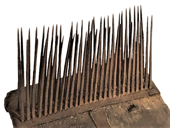 OSMANLI AHŞAP CELİK DÖGME CİVİLİ TARAK HALI DÖKUMADA KULLANILAN  YÜN İP YAPIMINDA KULLANILAN CİVİLİ YÜN TARAGI