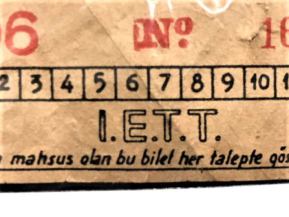 İETT 1960 KAGIT OTOBUS ABONMAN BİLETİ 20 KURUŞ NO 1460