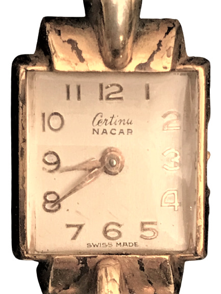 NACAR CERTINU SWISS ALTIN KAPLAMA KURMALI BAYAN KOL SAATİ