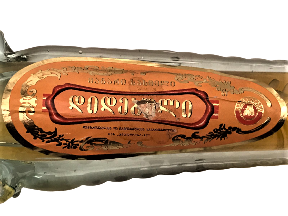 KILIC CAM ÜZERİ İŞLEMELİ ŞİŞE ŞEKLİNDE GÜRCÜ ETİKETLİ İÇKİ ŞİŞESİ