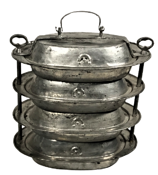 OSMANLI DÖRT KAB KAPAKLI ÜZERİ AY YILDIZLI KALAYLI BAKIR SEFERTASI