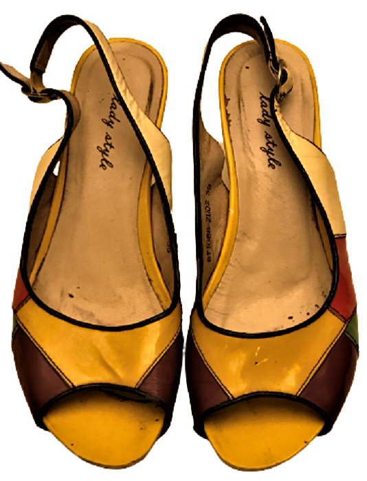 1960 YILLAR RETRO LADY STYLE COK RENKLİ MANTAR TOPUKLU BAYAN AYAKKABISI