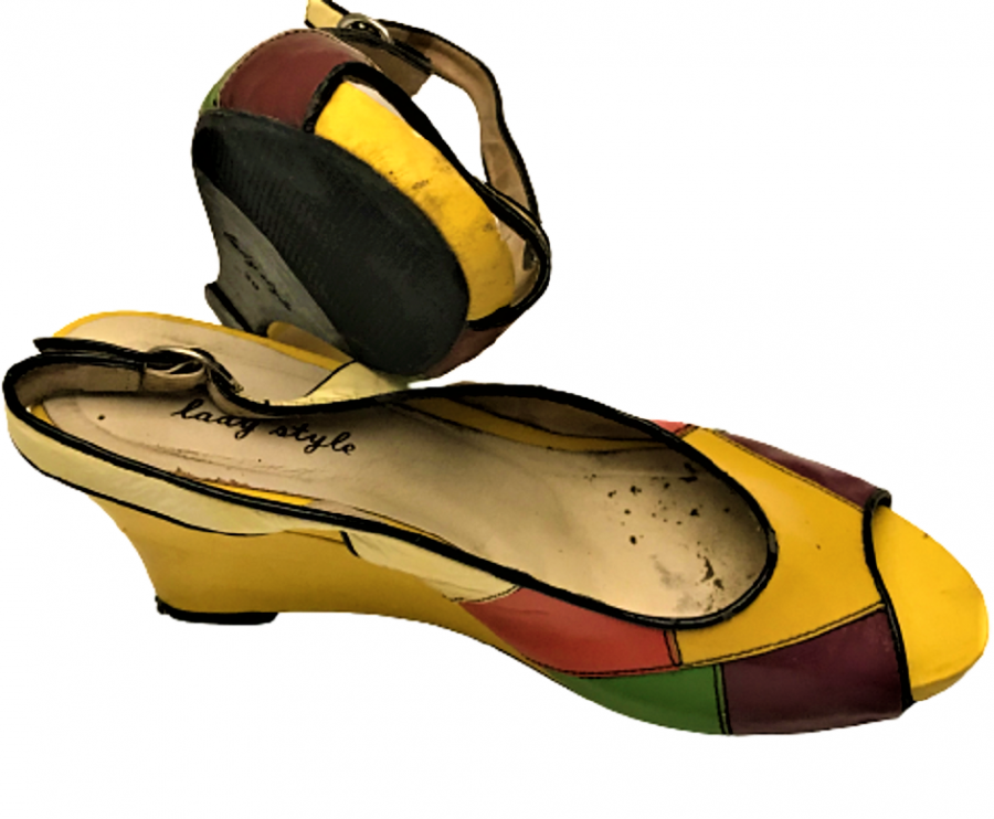 1960 YILLAR RETRO LADY STYLE COK RENKLİ MANTAR TOPUKLU BAYAN AYAKKABISI