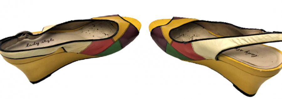 1960 YILLAR RETRO LADY STYLE COK RENKLİ MANTAR TOPUKLU BAYAN AYAKKABISI