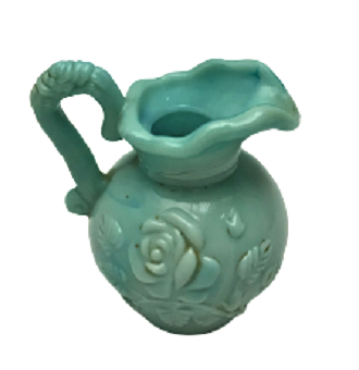 AVON UCUK YEŞİL TAŞ OPAL ÜZERİ GÜL DESENLİ  MAKYAJ KOKULU GÜL YAG BANYO SURAHİSİ