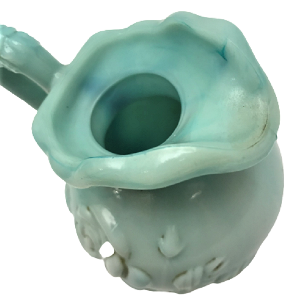 AVON UCUK YEŞİL TAŞ OPAL ÜZERİ GÜL DESENLİ  MAKYAJ KOKULU GÜL YAG BANYO SURAHİSİ