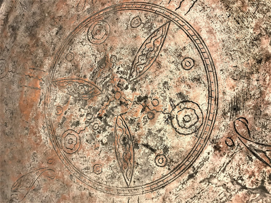 OSMANLI YIGMA BAKIR EL DÖGME ÜZERİ KALEM İŞ TEPSİ SERVİS YEMEK SİNİ 