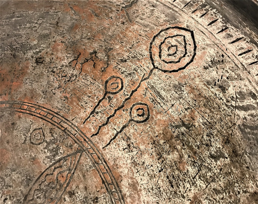 OSMANLI YIGMA BAKIR EL DÖGME ÜZERİ KALEM İŞ TEPSİ SERVİS YEMEK SİNİ 