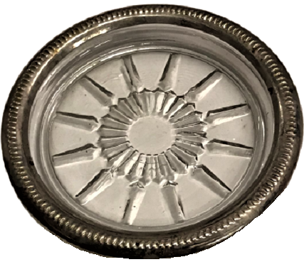 FRANSIZ 1 ADET CAM KÜL TABLASI OSMANLI PAZARI İÇİN YAPILMIŞ ETRAFI METAL CERCEVELİ KÜLLÜK