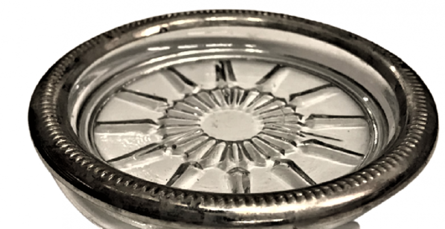 FRANSIZ 1 ADET CAM KÜL TABLASI OSMANLI PAZARI İÇİN YAPILMIŞ ETRAFI METAL CERCEVELİ KÜLLÜK